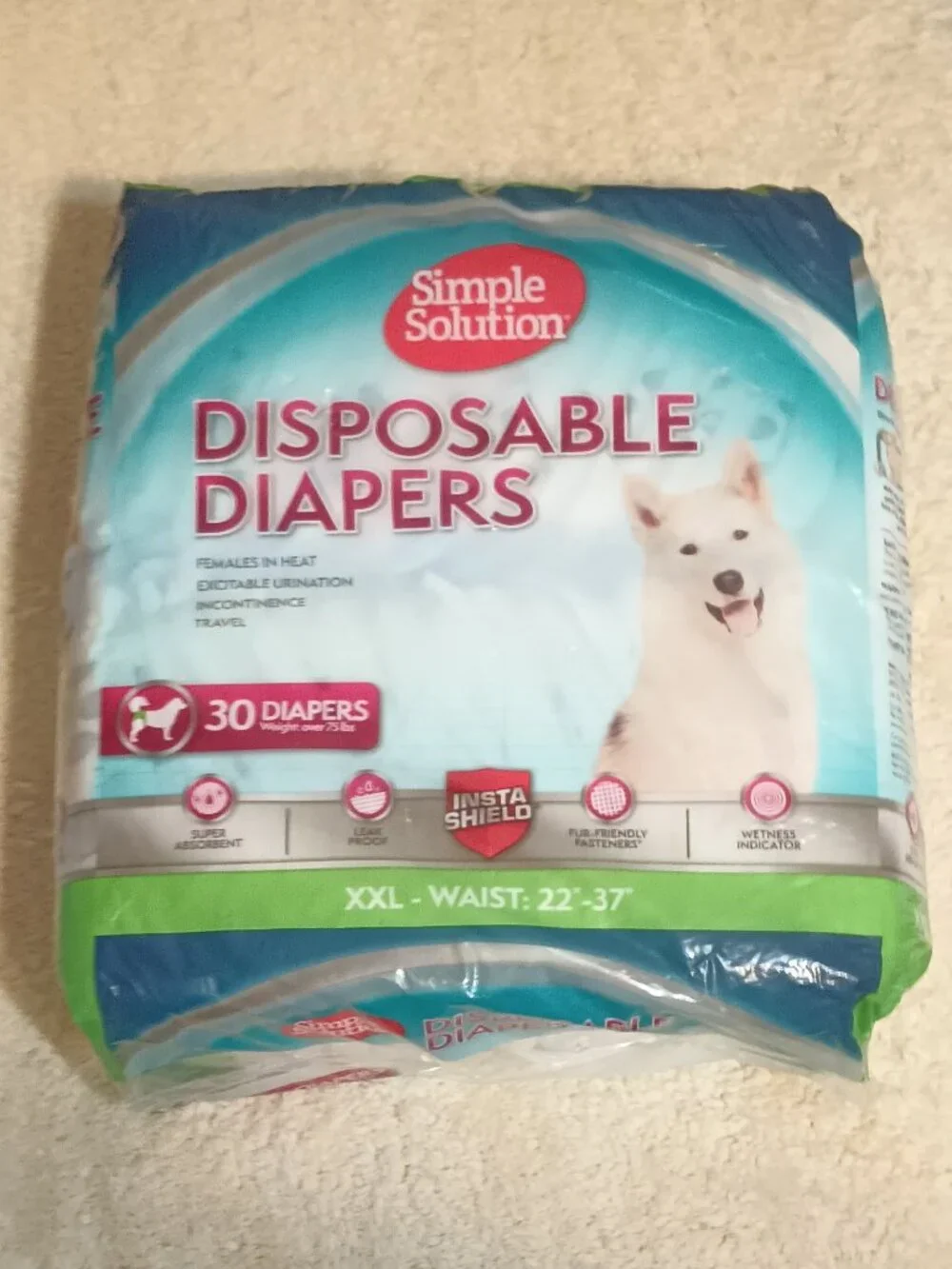 *NIP ~Simple Solution Disposable Female Dog Diapers, XXL  22